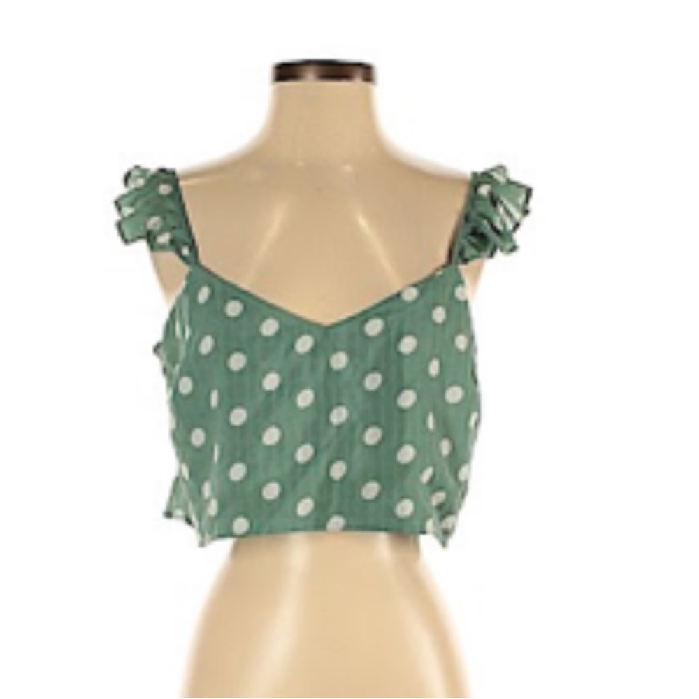 MinkPink Polka Dot Crop Blouse